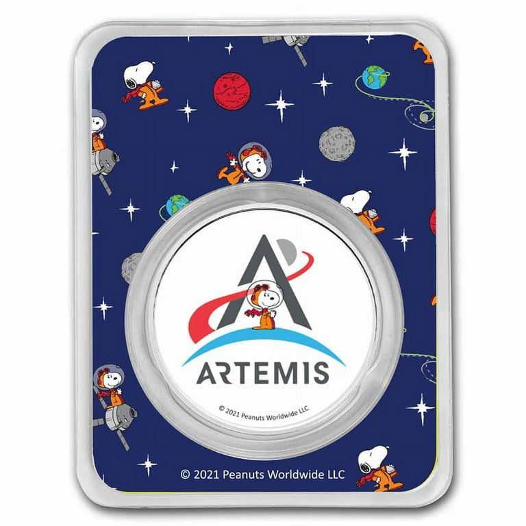 Peanuts® Snoopy & Artemis Missions 1 oz Silver Colorized Peanuts® Snoopy & Artemis Missions 1 oz Silver Colorized