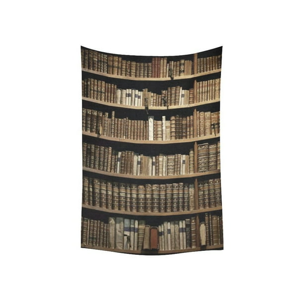 Phfzk Educational Wall Art Home Decor Old Library Books Bookshelf Tapestry Wall Hanging 40 X 60 Inches Walmart Com Walmart Com