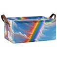 thumbnail image 2 of Rainbow Key Storage Bins with Handles Foldable Storage Baskets for Shelves Organizer Cloth Baskets, 2 of 8