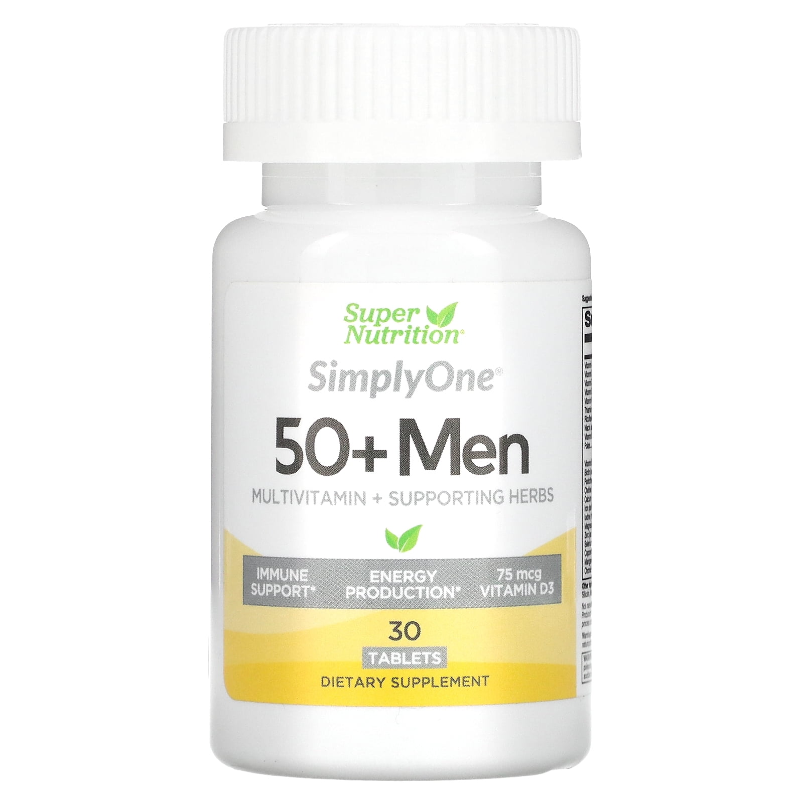 SimplyOne, Men’s 50+ Multivitamin with Supporting Herbs, 30 Tablets, Super Nutrition