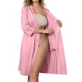thumbnail image 2 of Iaqnaocc Post Surgery Mastectomy Robes for Women Mastectomy Surgery Recovery with 4 Internal Drain Pockets Women 3/4 Sleeve Oversized Nightgowns for Women Pink XL, 2 of 9