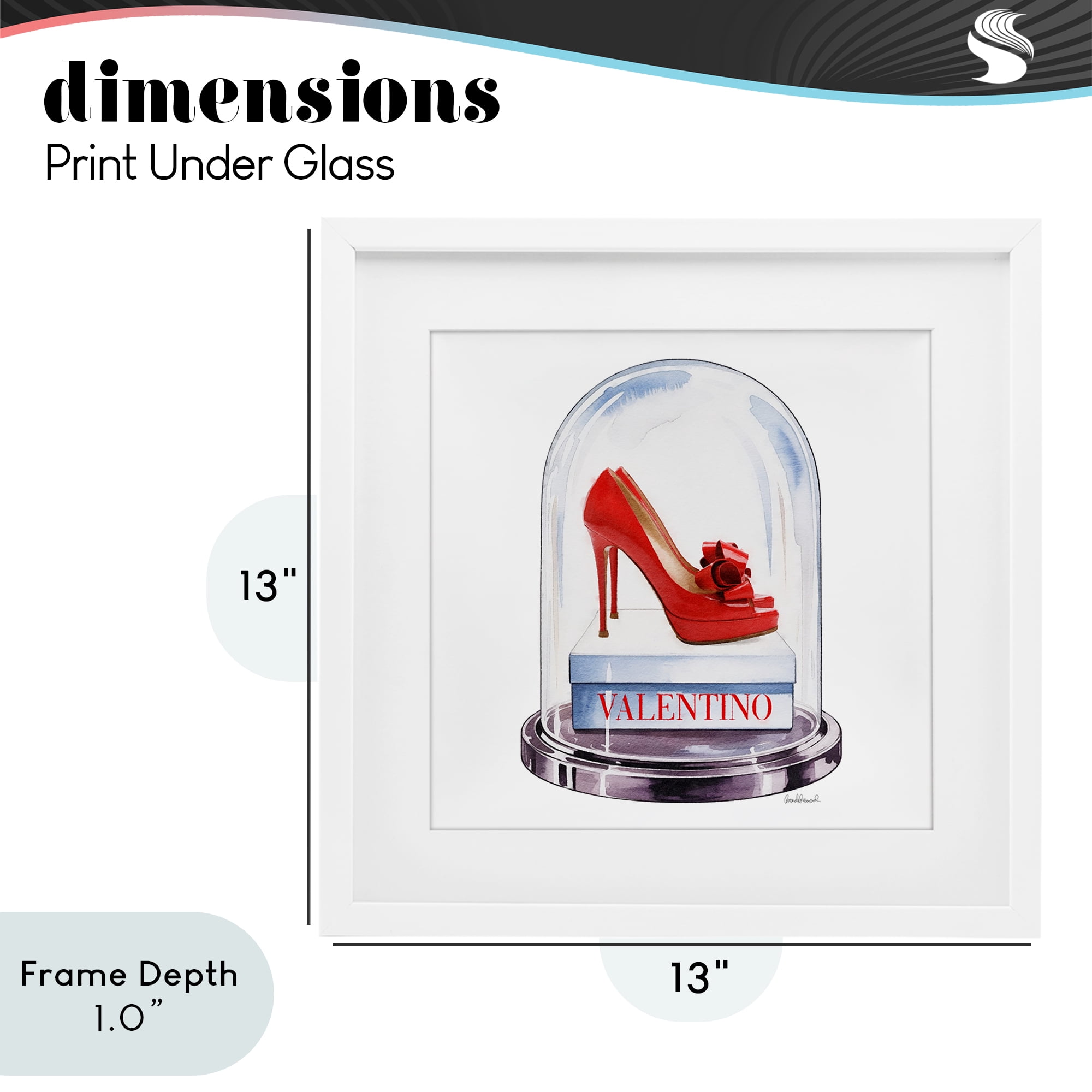 Stupell Industries Red Heels in Bell Jar White Framed Print Under Glass, design by Amanda Greenwood