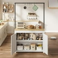 thumbnail image 5 of Kojooin 42" Storage Island - Durable Kitchen Cart with Solid Wood, 30mm Thick Countertop, and 3-Tier Shelving, 5 of 5