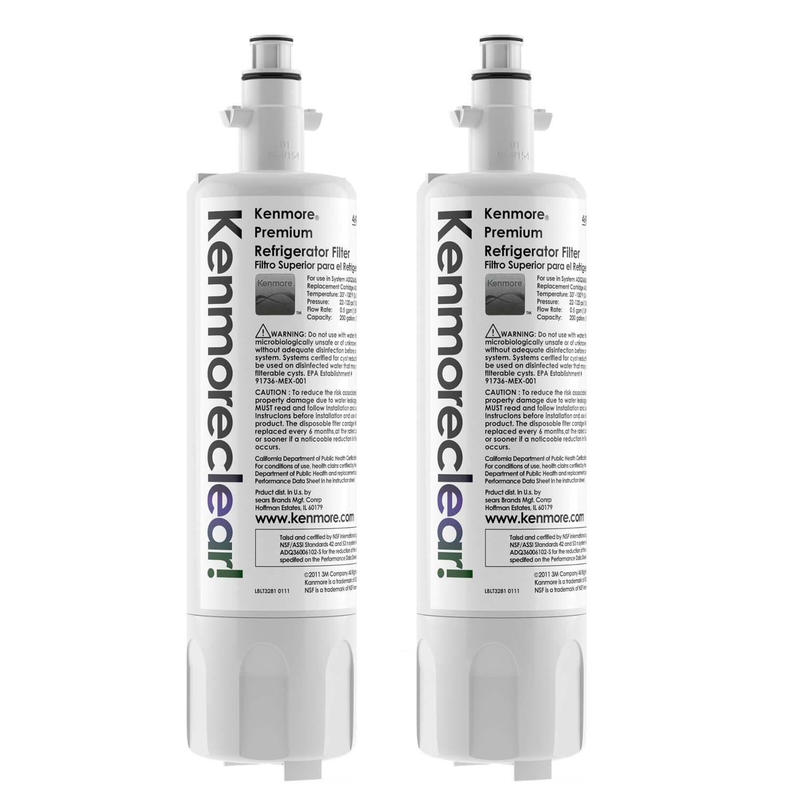 2 Pack Refrigerator Water Filter Kenmore 9690 Replacement for Kenmore