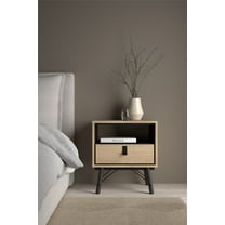 Tvilum Ry 2 Drawer Bedroom Nightstand with Shelf, for Adults, Jackson Hickory