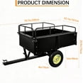 thumbnail image 6 of Ladcaser 750 LBS Heavy Duty ATV Trailer Tow Behind Steel Dump Cart, 15 Cu. Ft Garden Utility Trailer with Removable Sides & Rear Hitch for Riding Lawn Mower Tractor, 6 of 7
