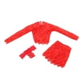 thumbnail image 1 of de abrazadera de 3x 1/6 de tapa y cadera, ropa de muñeca hecha a mano, prenda de ropa en miniatura para figuras de 12 pulgadas. Vestido corporal Rojo, 1 of 8