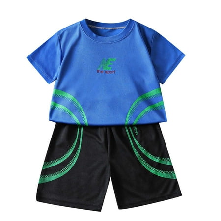 

TAIAOJING Toddler Baby Boy Clothes Shorts Set Children Kids Short Sleeved Suit Running Sportswear Casual Quick Drying For Boys Girls Tshirt Shorts Two Piece Suit 4-5 Years