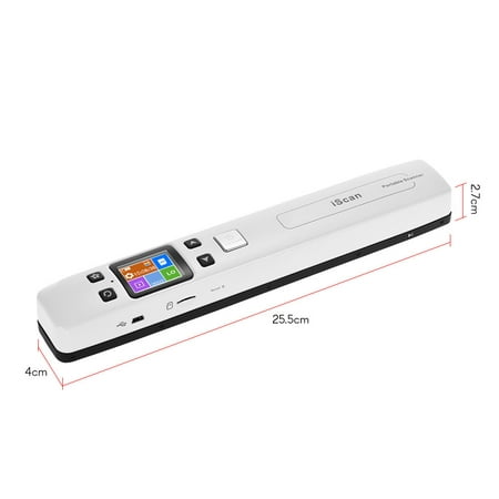 iScan02 Portable Handheld Wand Document/ Book/ Images Scanner 1050DPI Resolution High Speed Scanning A4 Size JPEG/ PDF Format Colorful LCD Display for Office Business (Best High Speed Scanner For Small Business)