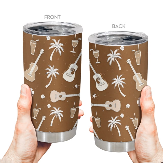 Taza de café Travel Tumbler Oasisdream de 600 ml con estampado de guitarra