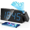 thumbnail image 1 of Reloj Despertador Digital con Proyector - LED Grande con  de 180°, Proyección en Pared/Techo, Atenuador, Cargador USB y Respaldo de Batería, Alarma Fuerte para Dormitorio, Personas con Sueño, 1 of 9