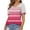 Hot Pink, variant on Women's Fashion Spring And Summer Gradient Pattern Printed V Neck Jacquard Sleeves Casual Top T Shirt Athletic T Shirt Women Women Shirt Polyester Spandex Summer Shirts for Women Womens Thick Long