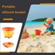 thumbnail image 4 of Tholdsy Cubo de agua de viaje para niños, fiesta en la piscina, patio de recreo, cubos de arena plegables de silicona, regalo de cumpleaños Juegos de césped Amarillo, 4 of 6