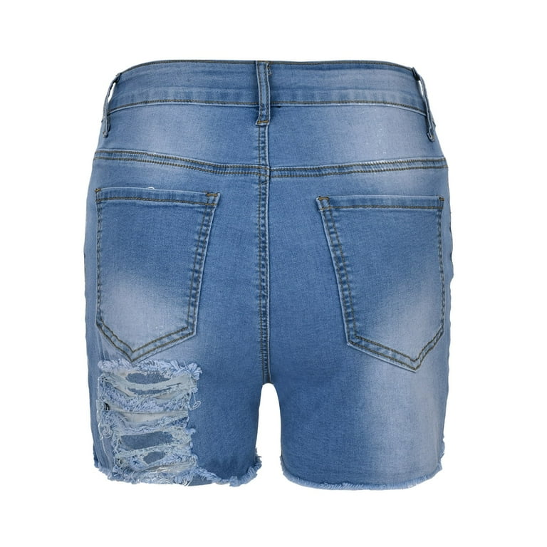 Cathalem Beach Shorts for Women Plus Size Summer Classic Denim Shorts for Women Trendy woth Pockets Jean Shorts for Going Out Blue XXL