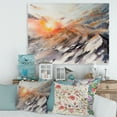 thumbnail image 2 of Majestic Sunset Glow on The Mountains Landscape 8 in x 12 in Painting Canvas Art Print, by Designart, 2 of 4