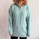 thumbnail image 4 of Ailaofu Women's Sweaters 2025 Fall Winter Quarter Zip Casual Ribbed Cable Knit Pullover, 4 of 5
