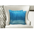 thumbnail image 4 of Ambesonne Ocean Throw Pillow Cover 2 Pack, Underwater Wilderness, 24", Blue Turquoise, 4 of 6
