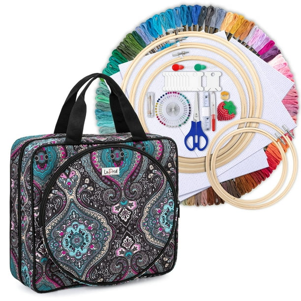 Kit de bordado LodRid, bolsa de bordado para proyectos con kit de inicio