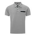 thumbnail image 5 of Huresd Mens Polo Shirts Short Sleeve Regular Fit Fashion Designed Shirt Light Gray XL, 5 of 5