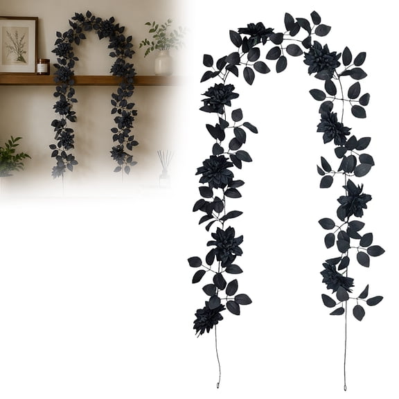 Fall Decor-Fall Decorations for Home-88.98in Plum Cimicifuga Seeded Garland - Artificial Leaf Garland Centerpieces for Tables Mantle -Autumn Thanksgiving Halloween Decoration for Indoor Wedding Room