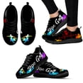 thumbnail image 1 of Zapatos de marca con diseño de grafiti artístico colorido y moderno, zapatos con estampado de golf, zapatos deportivos/de ocio cómodos, zapatos planos negros suaves, 1 of 6