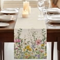 thumbnail image 3 of Table Runners 90 Inches Long Dress Scarves, Spring Botanical Farmhouse Coffee/Dining/Kitchen Table Runner for Living Room, Watercolor Floral Eucalyptus Leaves Beige 13x90 Inch, 3 of 9