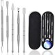 thumbnail image 1 of Wax Carving Tools Dab Stainless Steel Set with Metal Case for Jewellery, Sculpting, Modeling, Scraping Mini 5 Pcs (Silver)--, 1 of 5