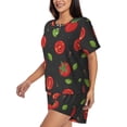 thumbnail image 2 of Fotbe Tomatoes1 Print Pajama Set for Women 2 Piece Loungewear Short Sleeve Tops and Shorts Set Soft Sleepwear-XX-Large, 2 of 7
