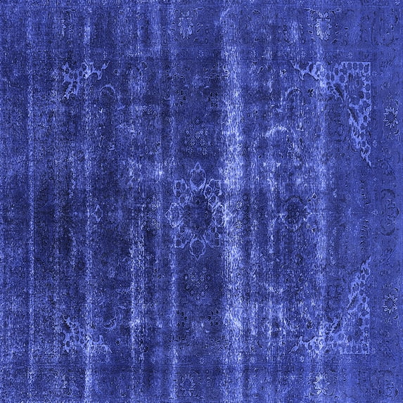Ahgly Company Indoor Square Oriental Blue Industrial Area Rugs, 3' Square