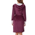 thumbnail image 3 of INSPIRE CHIC Peignoir à Capuche Duveteux pour Femme, Peignoir de Spa Long en Peluche, TG Bordeaux, 3 of 6