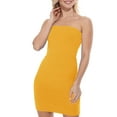 thumbnail image 4 of Women's Bodycon Strapless Slim Elastic Band Solid Tube Top Mini Midi Dress, 4 of 5