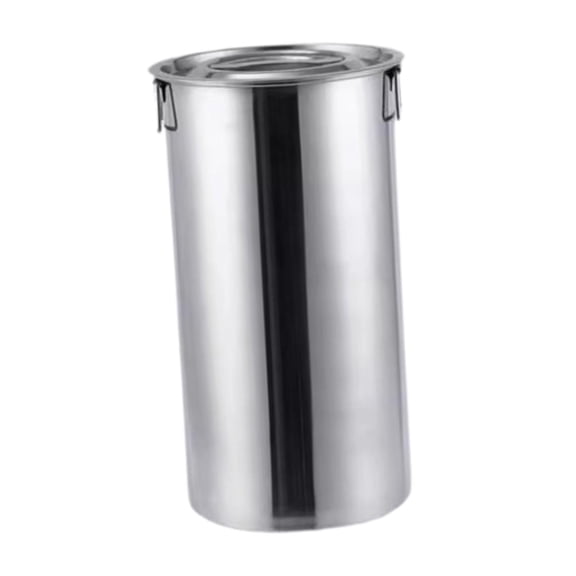 TISHITA Stainless Steel Bucket with Lid Storage Container with Handle Milk Can Ice Bucket for Kitchen Picnics BBQ Party and Beach Outings 20x40cm 13L