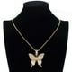 thumbnail image 2 of Joyería de moda con colgantes de mariposa de circonita, collar de hip hop, cadena dorada dorado, 2 of 9
