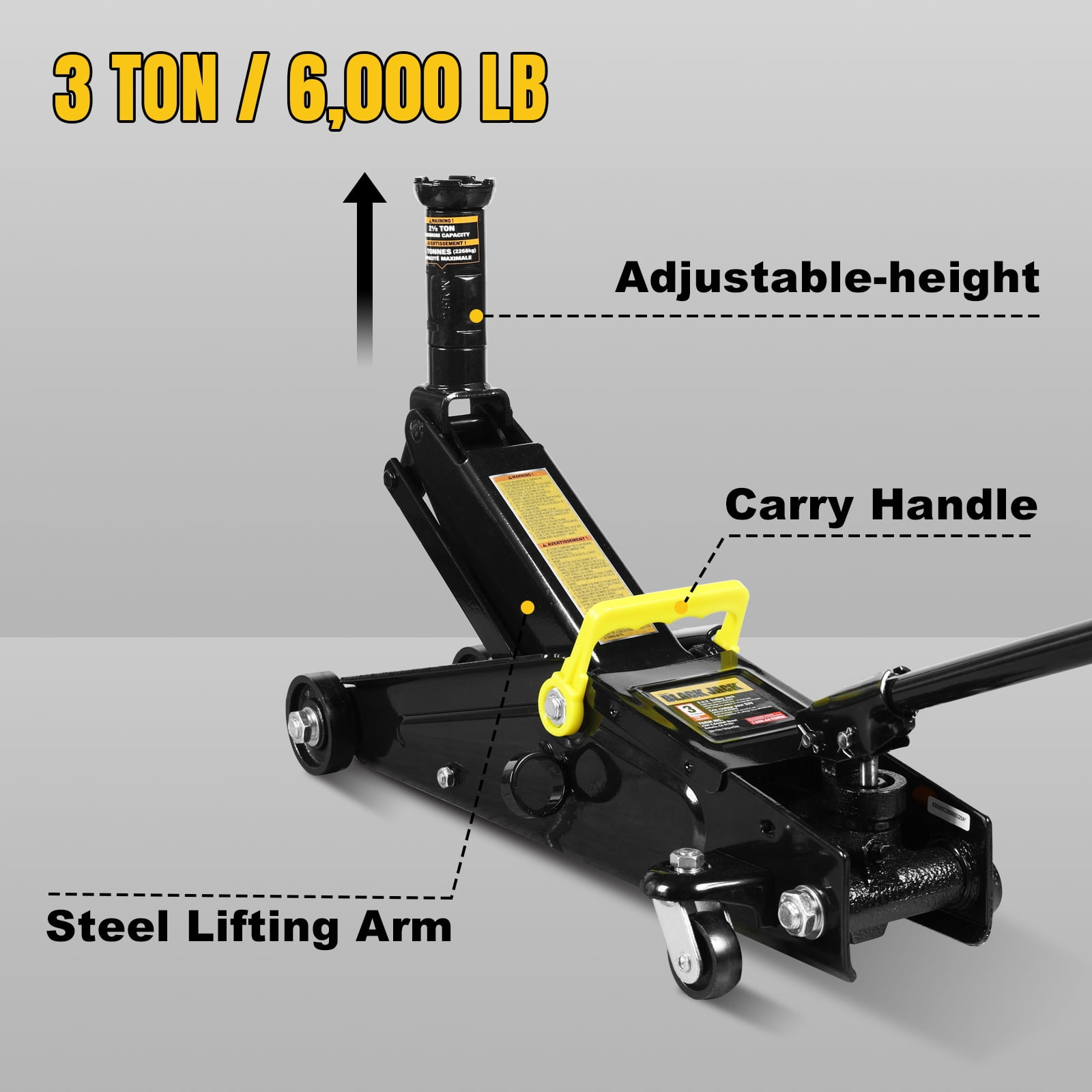Torin BlackJack DT83006W 3 Ton Hydraulic Trolley Jack - Walmart.com