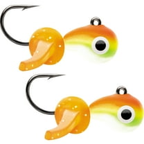 VMC 1/32 oz. Tungsten Mustache Jig Fishing Lure 2-Pack - Orange Chartreuse Glow