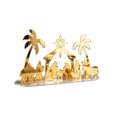 thumbnail image 2 of Lilixerw Gold Nativity Scene Figurine, Acrylic Mirror Tabletop Decor with Palm Trees on Clear Base, Religious Holiday for Christmas Mantel Home Decorations, 2 of 7