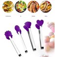thumbnail image 3 of Juego de 4 mini pinzas para hielo de acero inoxidable con agarre de silicona antideslizante para lenguas de cocina, carpeta de alimentos y pinzas para hielo Little Love., 3 of 3
