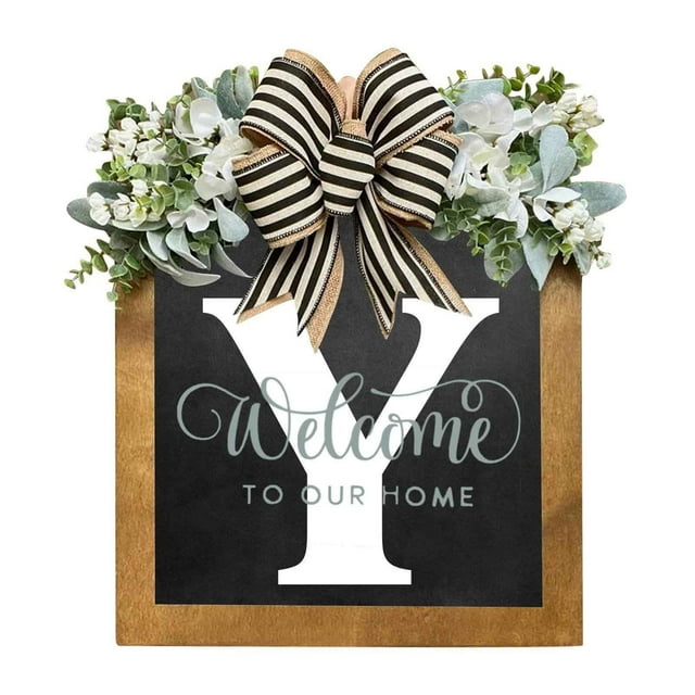 Amzcrzy Number Plate Last Name Year Round Front Door Wreath Decorative Hanging Plaques In Front Of The Door Home Decor Room Decor Home and Kitchen Dorm Room Essentials Dorm Decor