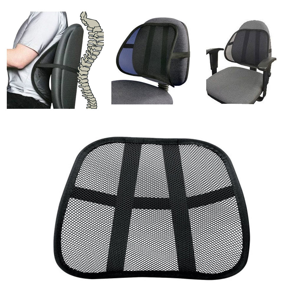 Home Garden Mesh Lumbar Back Support Elastic Strap Rest Chair Office Car Seat Pain Relief Home Dcor
