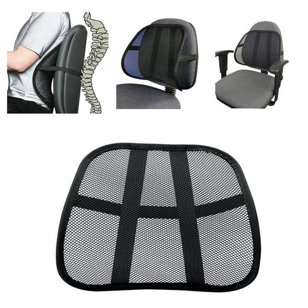 Cool Vent Cushion Mesh Back Lumbar Support New Car Office Chair Truck Seat Black Com - Lumbar Support Car Seat Cushion
