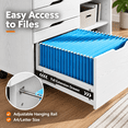 thumbnail image 4 of 3-Drawer Rolling File Cabinet with Large Open Storage Shelves, Lateral Mobile Printer Stand for Home Office, White-Wash Finish, 30.7" L x 15.2" W, 4 of 8