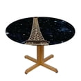 thumbnail image 3 of Patifu Paris Night Sky Surrealism Round Tablecloth Stain-Resistant Washable 100% Polyester Waterproof Fabric Indoor Outdoor Restaurant Wedding Party Decor 46"-50, 3 of 8