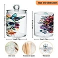 thumbnail image 2 of 4 Pack Bathroom Canisters Transparent Storage Jar for Cotton Ball, Swab, Floss Skull with Flowers and Butterfly, 2 of 6