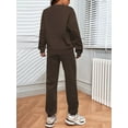 thumbnail image 2 of Solid Two-piece Set Long Sleeve Tops & Drawstring Jogger Pants Women's Clothing, 2 of 8