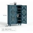 thumbnail image 2 of Accent Cabinet with Doors,47" Tall Storage Cabinet with Solid Wood Legs for Living Room,Entryway,Dining Room,Bedroom,Blue, 2 of 8