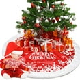 thumbnail image 2 of 35" Christmas Tree Skirt, Red Tree Skirt Christmas Ornaments Traditional Christmas Tree Mat for Xmas Party Decoration, 2 of 8