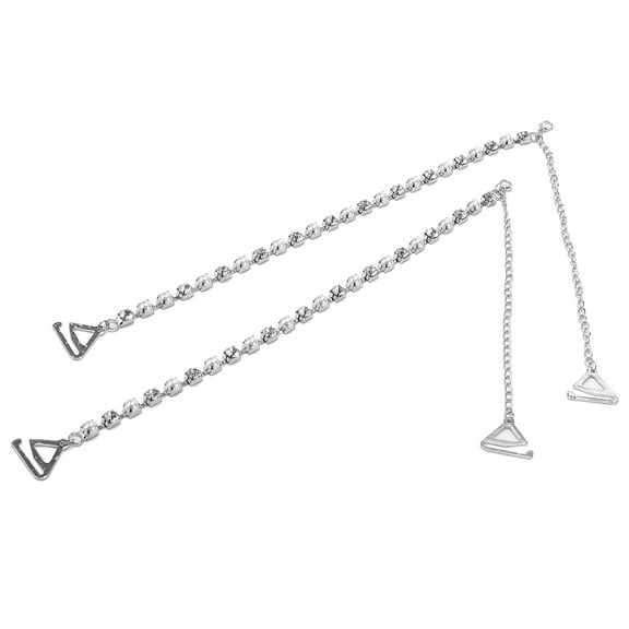 1 Pair Metal Shoulder Straps Bra Strap Adjustable Shoulder Belt Replacement Shoulder Straps Silver Tone