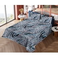 thumbnail image 4 of Ambesonne Tropical Fitted & Flat Sheet with Shams 4 Pcs Set, Exotic Foliage Stripes, King, Pale Sky Blue and Soft Pink, 4 of 5