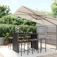 thumbnail image 1 of vidaXL 7 Piece Garden Bar Set Black Poly Rattan& Solid Wood Acacia, 1 of 4