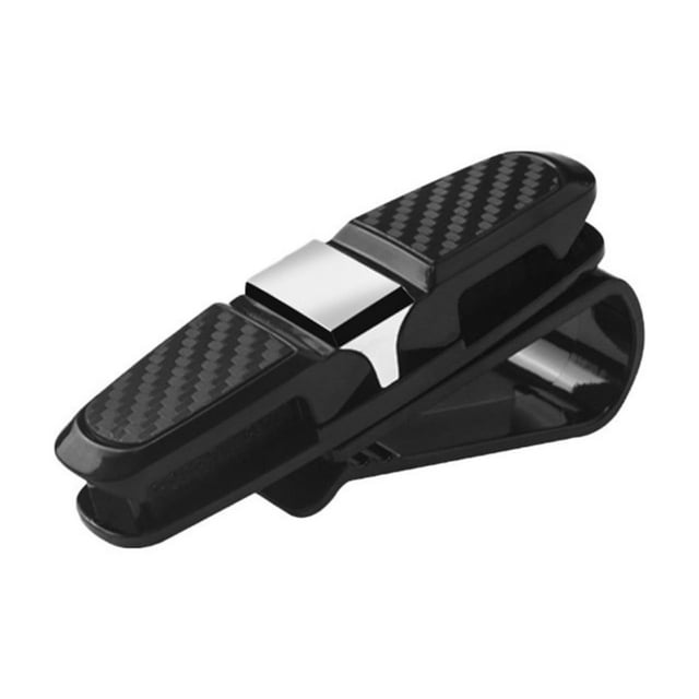 1 paquete de soportes para gafas para visera de coche, soporte para gafas de sol fácil de usar con clip para billetes y tarjetas - Negro